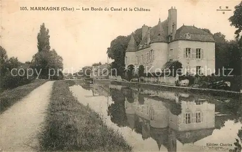 AK / Ansichtskarte Marmagne_Cher Bords du Canal Chateau Marmagne Cher