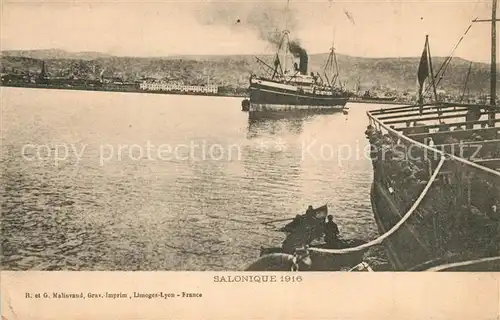 AK / Ansichtskarte Salonique_Salonica_Salonicco Hafen Dampfschiff 