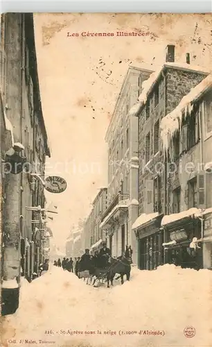 AK / Ansichtskarte Saint Agreve Stadt im Schnee Saint Agreve