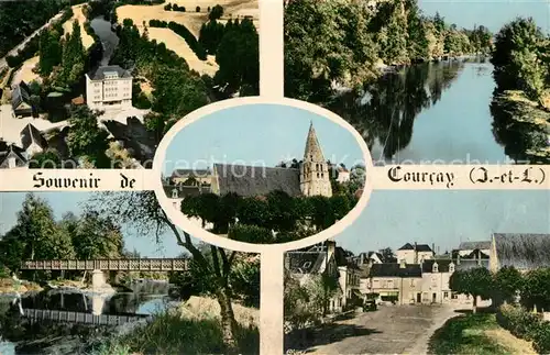 AK / Ansichtskarte Courcay Vues d ensemble Eglise Pont Courcay