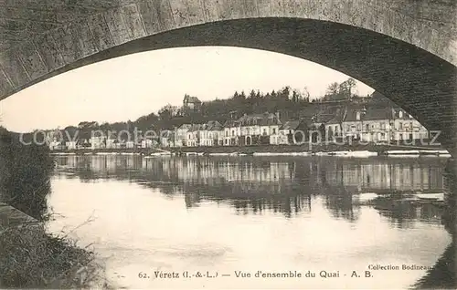 AK / Ansichtskarte Veretz Vue d ensemble du Quai Pont Veretz