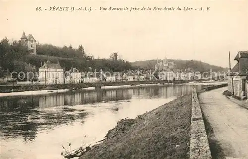 AK / Ansichtskarte Veretz Vue d ensemble prise de la rive droite du Cher Veretz