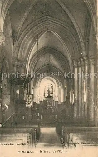 AK / Ansichtskarte Bazoches sur Vesles Interieur de l Eglise Bazoches sur Vesles