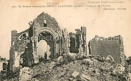 AK / Ansichtskarte Clastres Vestiges de l Eglise Ruines Clastres