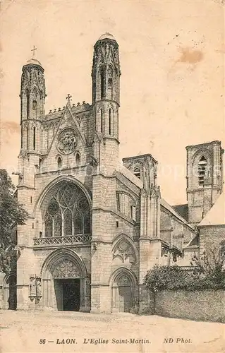 AK / Ansichtskarte Laon_Aisne Eglise Saint Martin Laon_Aisne