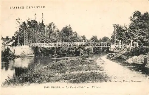 AK / Ansichtskarte Pommiers_Aisne Pont retabli sur l Aisne Pommiers Aisne