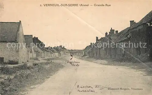 AK / Ansichtskarte Verneuil sur Serre Grande Rue Verneuil sur Serre