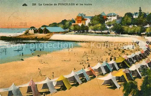 AK / Ansichtskarte Foncillon La Conche et les tentes Plage Foncillon