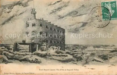 AK / Ansichtskarte Ile d_Aix Fort Boyard Dessin Kuenstlerkarte Ile d_Aix
