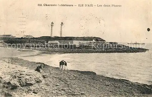 AK / Ansichtskarte Ile d_Aix La plage et les deux phares Ile d_Aix
