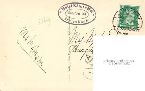 AK / Ansichtskarte Heimbach_Eifel Blick von Wartscheidt Heimbach Eifel