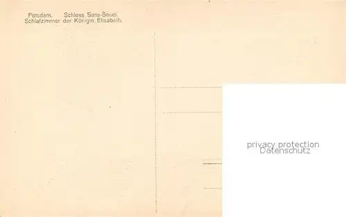 AK / Ansichtskarte Potsdam Schloss Sans Souci Schlafzimmer K?nigin Elisabeth Potsdam