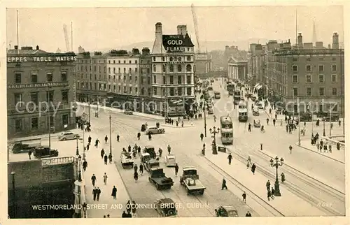 AK / Ansichtskarte Dublin_Ireland Westmoreland Street and Oconnell Bridge Dublin_Ireland