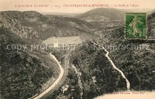 AK / Ansichtskarte Villefranche de Rouergue Panorama Vallee de l Alzou Villefranche de Rouergue