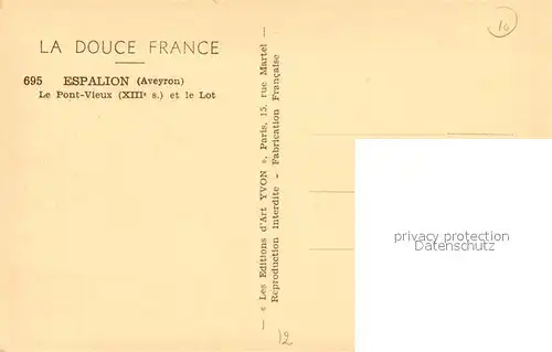 AK / Ansichtskarte Espalion Pont vieux XIIIe siecle et le Lot Espalion