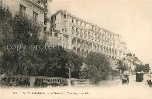 AK / Ansichtskarte Monte Carlo Hotel de l`Hermitage Strassenbahn Monte Carlo