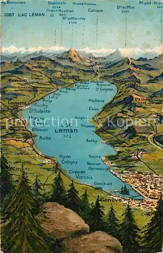 AK / Ansichtskarte Geneve_GE Lac Leman Panoramakarte Geneve_GE