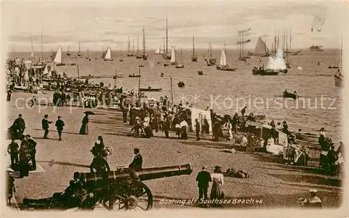 AK / Ansichtskarte Southsea Beack Boating Kanone Southsea