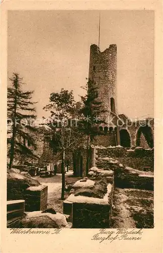 AK / Ansichtskarte Weinheim_Bergstrasse Burg Windeck Burghofruine Weinheim_Bergstrasse