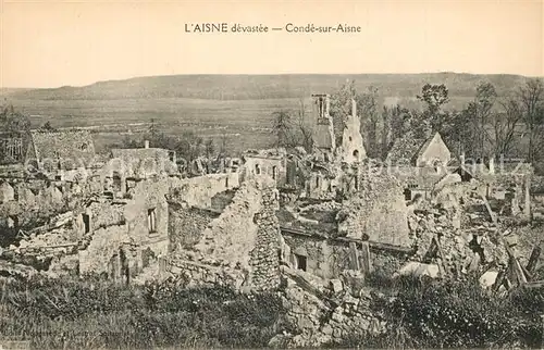 AK / Ansichtskarte Conde sur Aisne Panorama Kriegszerstoerung Conde sur Aisne
