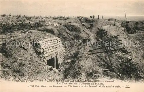 AK / Ansichtskarte Craonne_Aisne Tranchees sur le Sommet du Plateau ruines Craonne Aisne