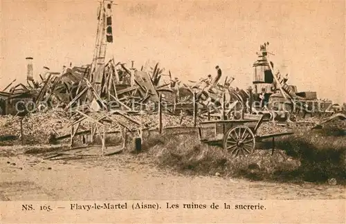 AK / Ansichtskarte Flavy le Martel Ruines de la sucrerie Flavy le Martel