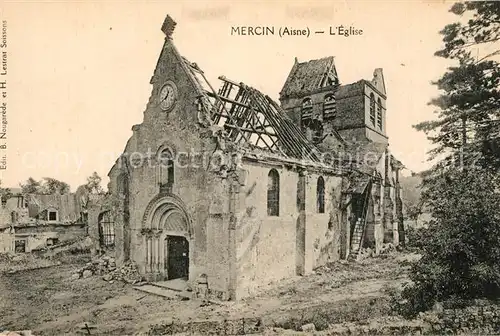 AK / Ansichtskarte Mercin et Vaux Eglise Ruines Mercin et Vaux
