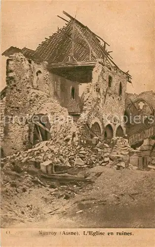 AK / Ansichtskarte Nauroy Eglise Ruines Nauroy