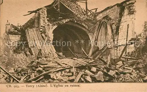 AK / Ansichtskarte Torcy en Valois Eglise en ruines Torcy en Valois
