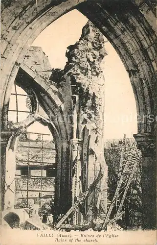 AK / Ansichtskarte Vailly sur Aisne Ruines Eglise Vailly sur Aisne