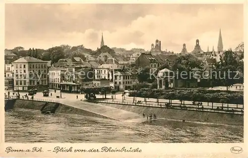 AK / Ansichtskarte Bonn_Rhein Blick von der Rheinbruecke Bonn_Rhein