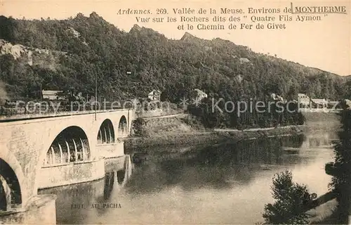 AK / Ansichtskarte Montherme Vallee de la Meuse Rochers dits des Quatre Fils Aymon Chemin de Fer de Givet Montherme