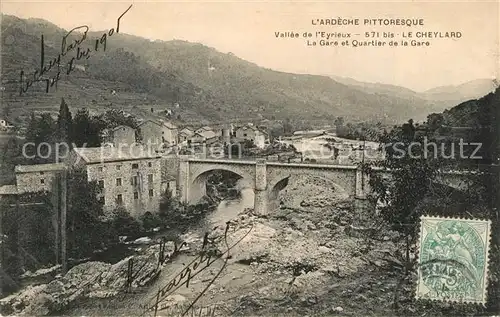 AK / Ansichtskarte Le_Cheylard Vallee de l Eyrieux La Gare et Quartier de la Gare Le_Cheylard