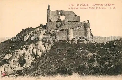 AK / Ansichtskarte Saint Peray Perspective des ruines de l ancien Chateau feodal de Crussol Saint Peray