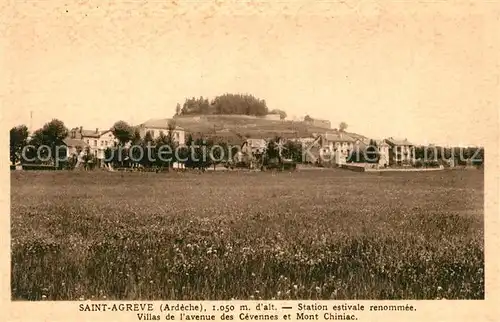 AK / Ansichtskarte Saint Agreve Station estivale Villas de l Avenue des Cevennes et Mont Chiniac Saint Agreve