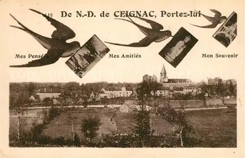 AK / Ansichtskarte Calmont_Aveyron Souvenir de Notre Dame de Ceignac Briefschwalben Calmont Aveyron