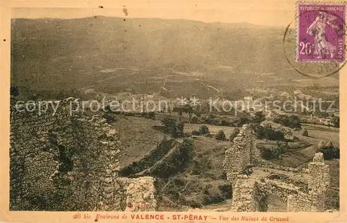 AK / Ansichtskarte Saint Peray Vue panoramique des ruines du Chateau de Crussol Saint Peray