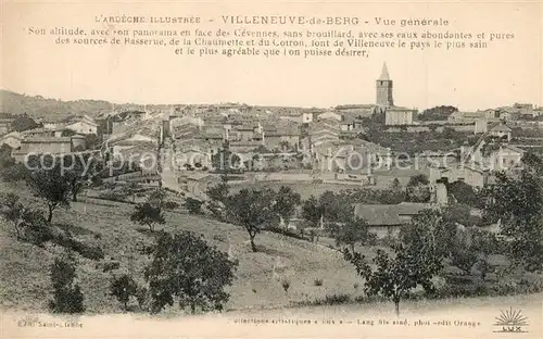 AK / Ansichtskarte Villeneuve de Berg Vue generale Villeneuve de Berg