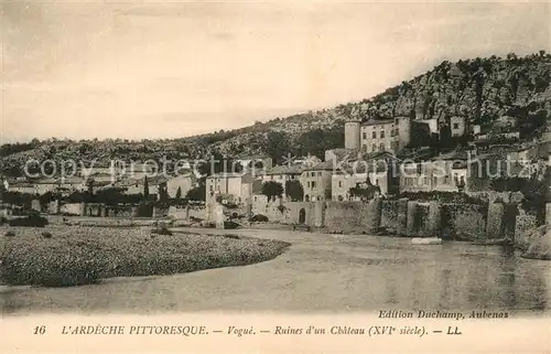 AK / Ansichtskarte Vogue Bords de l Ardeche Ruines d un chateau Vogue