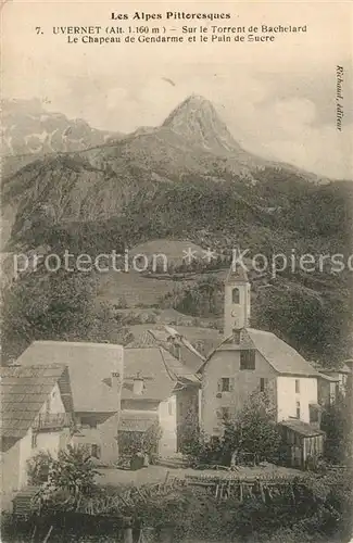 AK / Ansichtskarte Uvernet Fours Vue d ensemble Eglise Alpes Uvernet Fours