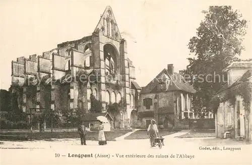 AK / Ansichtskarte Longpont_Aisne Vue exterieure des ruines de l abbaye Kloster Ruinen Longpont Aisne