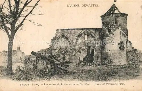 AK / Ansichtskarte Crouy_Aisne Ruines de la Ferme de la Perriere Crouy Aisne