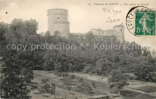 AK / Ansichtskarte Coucy le Chateau Auffrique Ruines du Chateau vue prise au levant Coucy le Chateau Auffrique