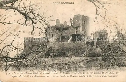 AK / Ansichtskarte Montaigu le Blin Ruines du Chateau feodal Montaigu le Blin