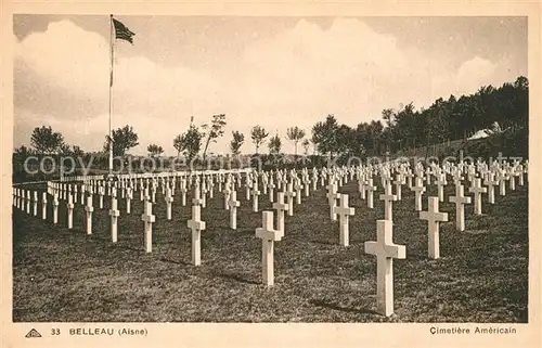 AK / Ansichtskarte Belleau_Aisne Cimetiere Americain Grande Guerre Soldatenfriedhof 1. Weltkrieg Belleau_Aisne