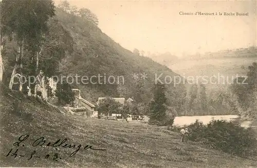 AK / Ansichtskarte Harcourt_Thury Harcourt Chemin d Harcourt a la Roche Busnel 