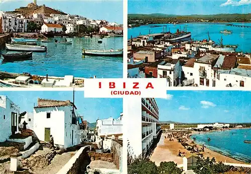 AK / Ansichtskarte Ibiza_Islas_Baleares Panorama Hafen Strand Ibiza_Islas_Baleares