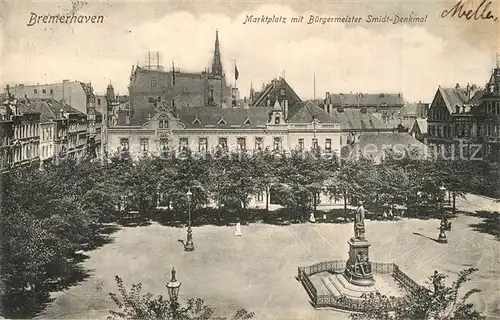 AK / Ansichtskarte Bremerhaven Marktplatz B?rgermeister Smidt Denkmal Bremerhaven