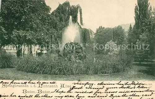 AK / Ansichtskarte Baden Baden Springbrunnen Lichtenthaler Allee Baden Baden