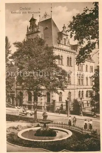 AK / Ansichtskarte Krefeld Rathaus mit Westwall Krefeld